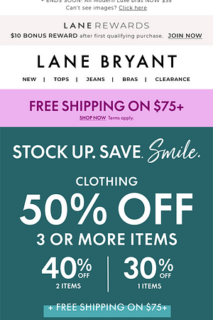 YES! 50% OFF 3 or more items