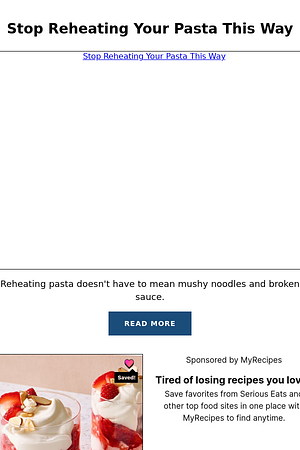 Stop Reheating Your Pasta This Way
