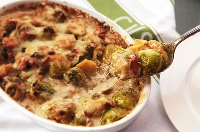 Creamed Brussels Sprout Gratin