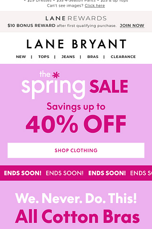 Ends SOON! Our 2/$40 COTTON BRA-TACULAR