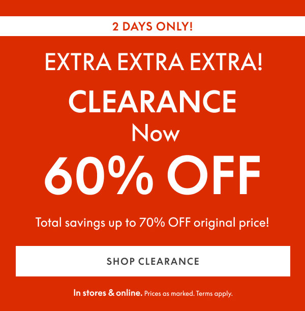 60% Off Clearance