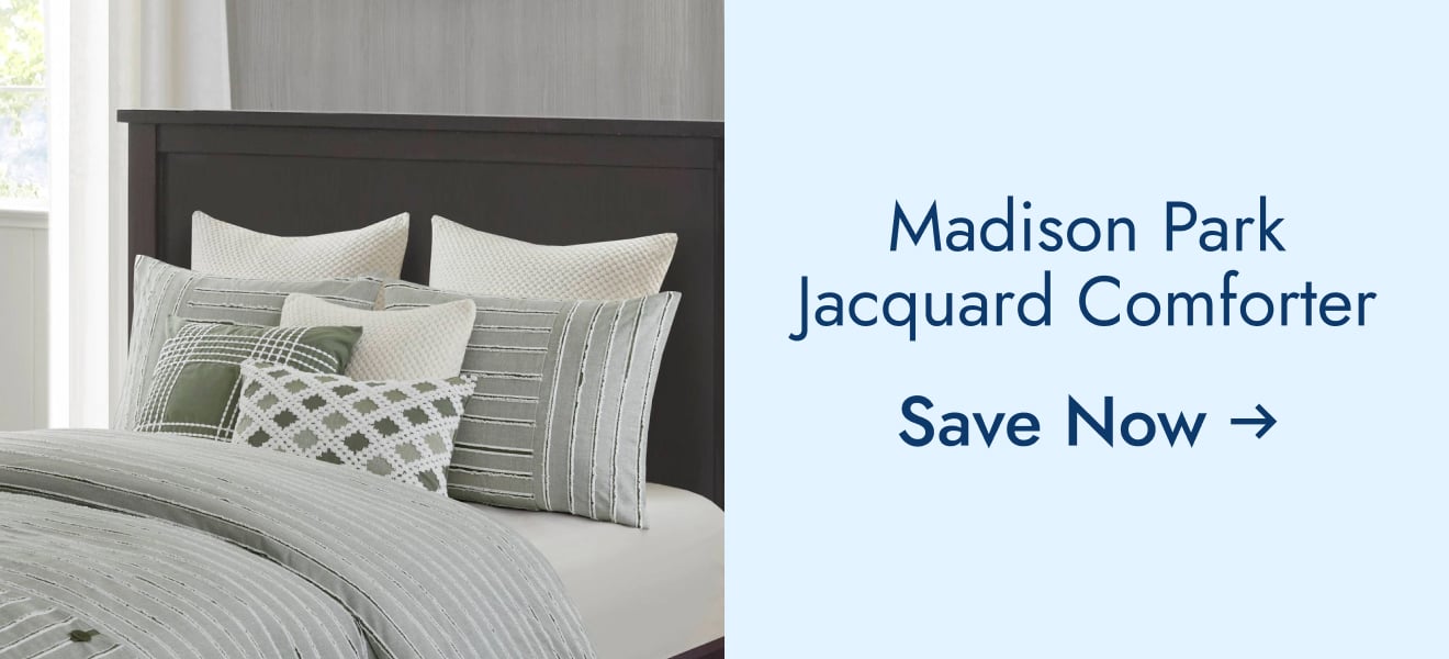 Madison Park Signature Essence Oversized Cotton Clipped Jacquard Comforter Set with Euro Shams and Throw Pillows