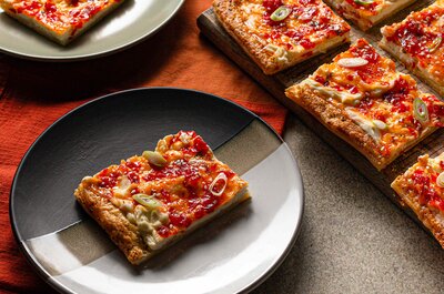 Cream Cheese and Pepper Jelly Puff Pastry Tart