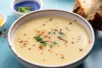 Roasted Garlic, Potato, and Parmesan Soup
