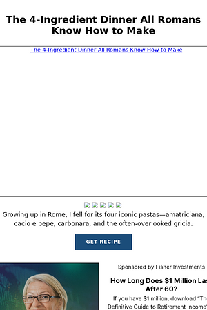 The 4-Ingredient Dinner All Romans Know How to Make