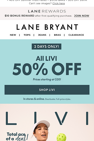 ALL LIVI 50% OFF! A total ace of a deal