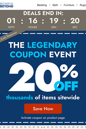 Ends tomorrow: 20% off thousands of items sitewide 🚨