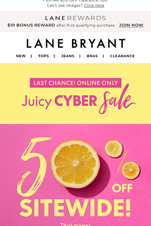 LAST CALL (!!) 50% OFF sitewide, EVEN bras!