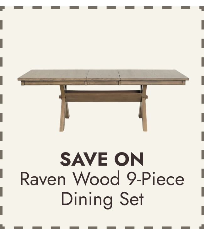 Raven Wood 9-Piece Dining Set