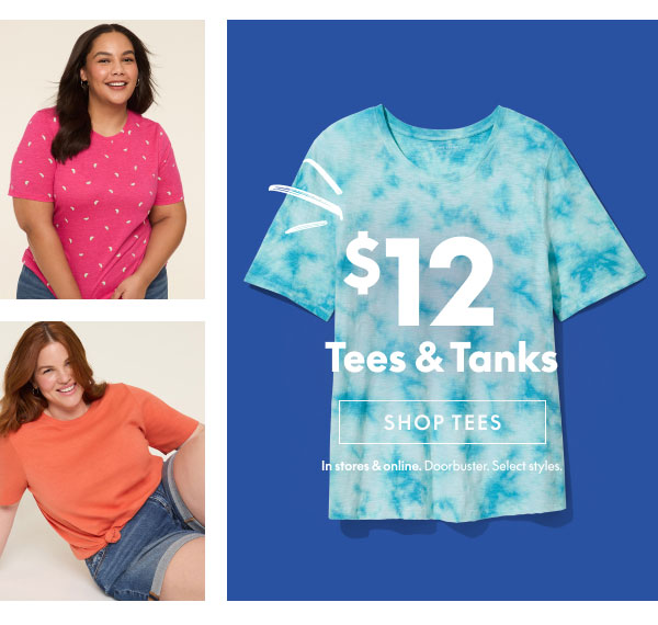 $12 Tees & Tanks