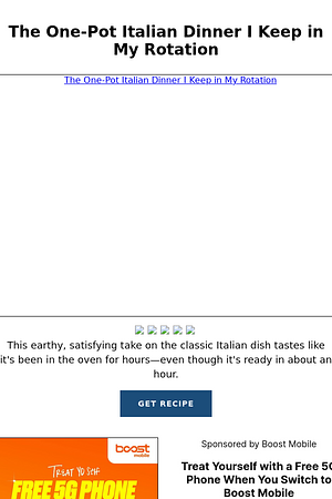 The One-Pot Italian Dinner I Keep in My Rotation