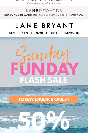 FLASH SAAALE! 50% OFF online, TODAY ONLY
