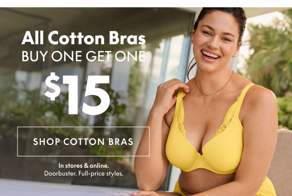 Shop Cotton Bras BOGO $15