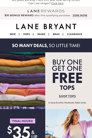 BOGO FREE tops 😮 $35 capris (final hours)!