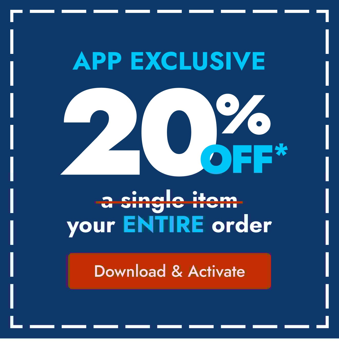 App Exclusive 20% off order