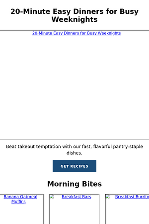 20-Minute Easy Dinners for Busy Weeknights