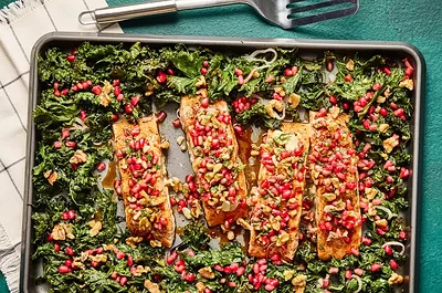 Sheet-Pan Salmon and Kale