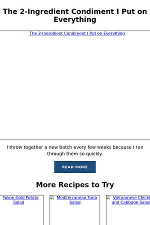 The 2-Ingredient Condiment I Put on Everything