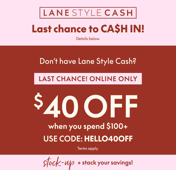 $40 Off $100
