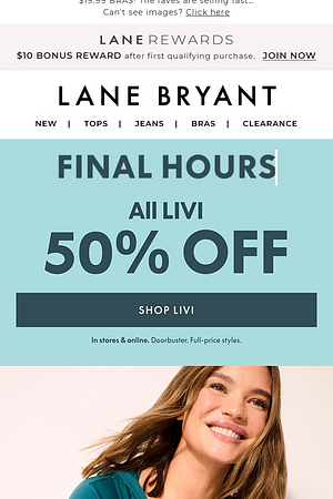 FNL HRS! 50% OFF LIVI you'll live in