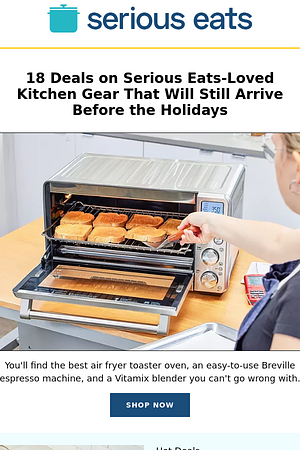 18 Deals on Serious Eats-Loved Kitchen Gear That Will Still Arrive Before the Holidays
