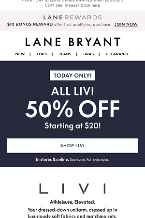 TODAY ONLY! 50% OFF LIVI + 30% OFF major must-haves