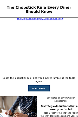 The Chopstick Rule Every Diner Should Know