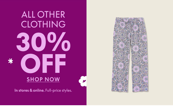 Clothing 30% Off