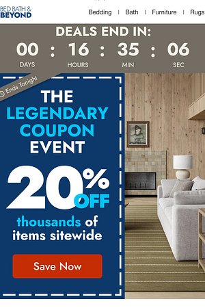 Ends Tonight: 20% off thousands of items sitewide ⏰