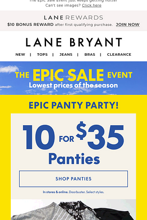 10/$35 PANTIES FINAL HOURS + a very EPIC (up to) 60% OFF