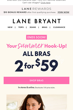 This is OFF THE HOOK: 2/$59 bras + 3 FREE panties