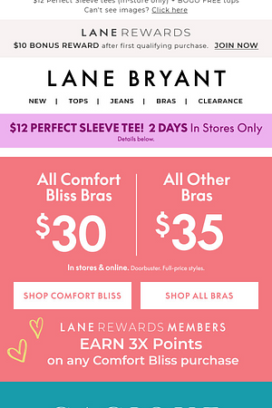 TGIF! ALL BRAS $35 OR LESS + 3X POINTS