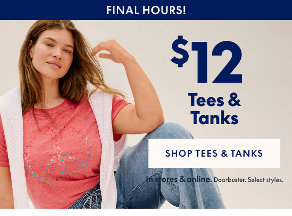 $12 Tees & Tanks