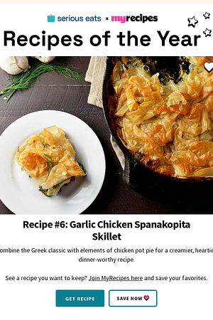 #6: Garlic Chicken Spanakopita Skillet