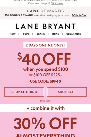Whoa 🤯 $40 OFF $100 + 30% OFF (yes, they combine!)