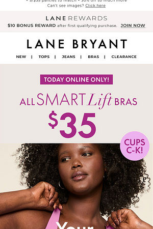 TODAY only! All Smart Lift bras, just $35