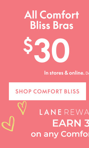 Comfort Bliss Bras $30