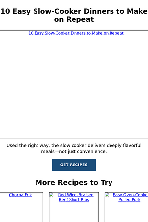 10 Easy Slow-Cooker Dinners to Make on Repeat