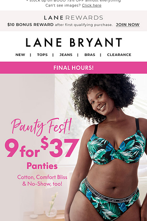 Hurry, the 9/$37 panty fest ends TONIGHT!