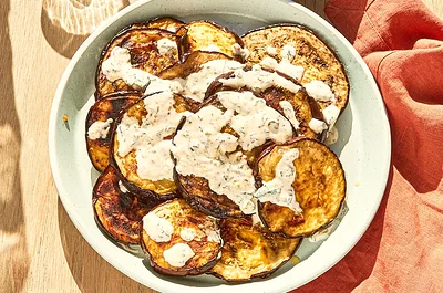 Grilled Eggplant With Yogurt Sauce