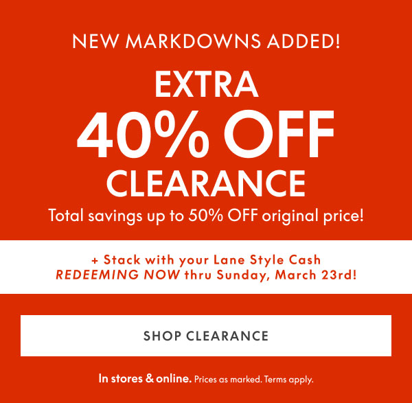 40% Off Clearance