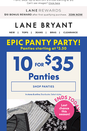 🩲 10/$35 PANTIES ENDS TODAY 🩲