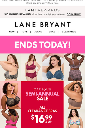 SALE ENDS TODAY ⏰  $16.99 BRAS + $3.99 PANTIES