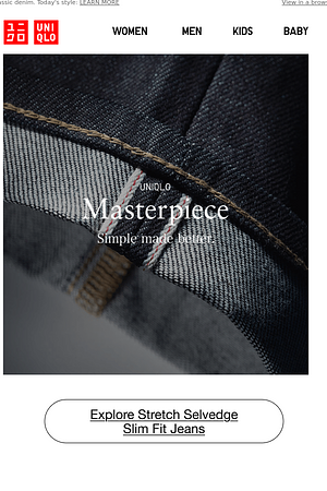 UNIQLO Masterpiece: Stretch Selvedge Slim Fit Jeans