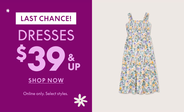 Shop Dresses $39 and Up