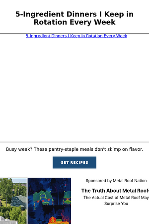 5-Ingredient Dinners We Keep in Rotation Every Week