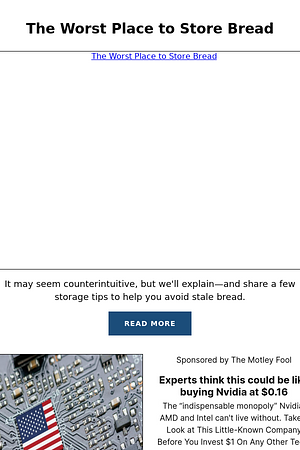 The Worst Place to Store Bread