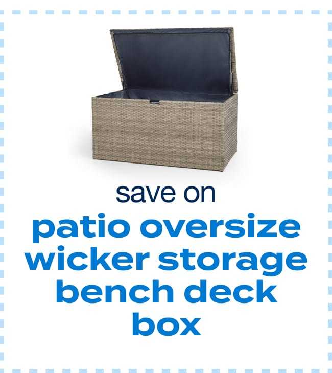 Patio Oversize Wicker Storage Bench Deck Box