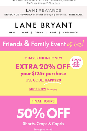 Hey, fam! 50% OFF shorts & capris ends @ MIDNIGHT