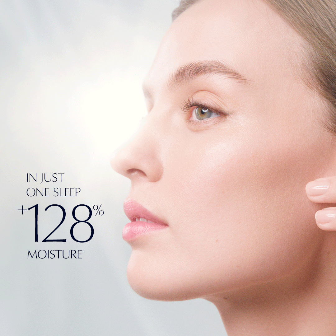 IN JUST ONE SLEEP | 1.+128% MOISTURE | 2. +10% ELASTICITY | 2.  -14% FINE LINES | A MORE RESTED LOOK  * 1.Clinical testing on 148 woman after 1 product application | 2.Clinical testing on 26 woman, 12 hours after a single nighttime  product application. | 3. Consumer testing on 534 woman after using the product for 3 weeks. 